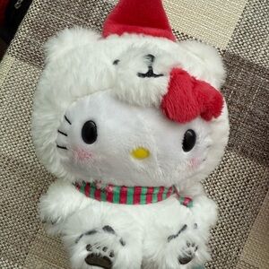 Hello Kitty Plush with Red Bow and Santa Hat